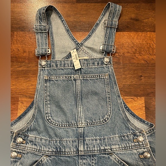 NWT Madewell Denim Relaxed Carpenter Overalls Lewisberg Wash Women’s Size Small - Picture 4 of 10